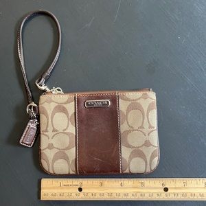 Coach brown wristlet